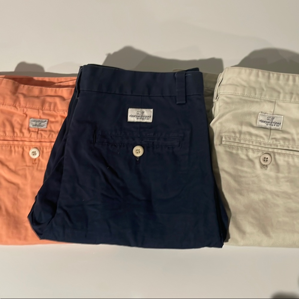 (3 pack) Vineyard Vines Shorts set - khaki, navy blue and peach